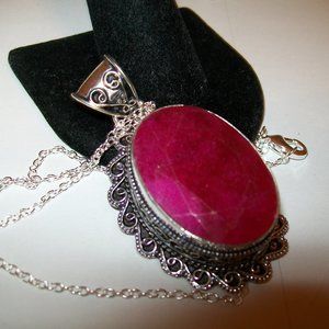 VINTAGE  60CT NATURAL RUBY PENDANT